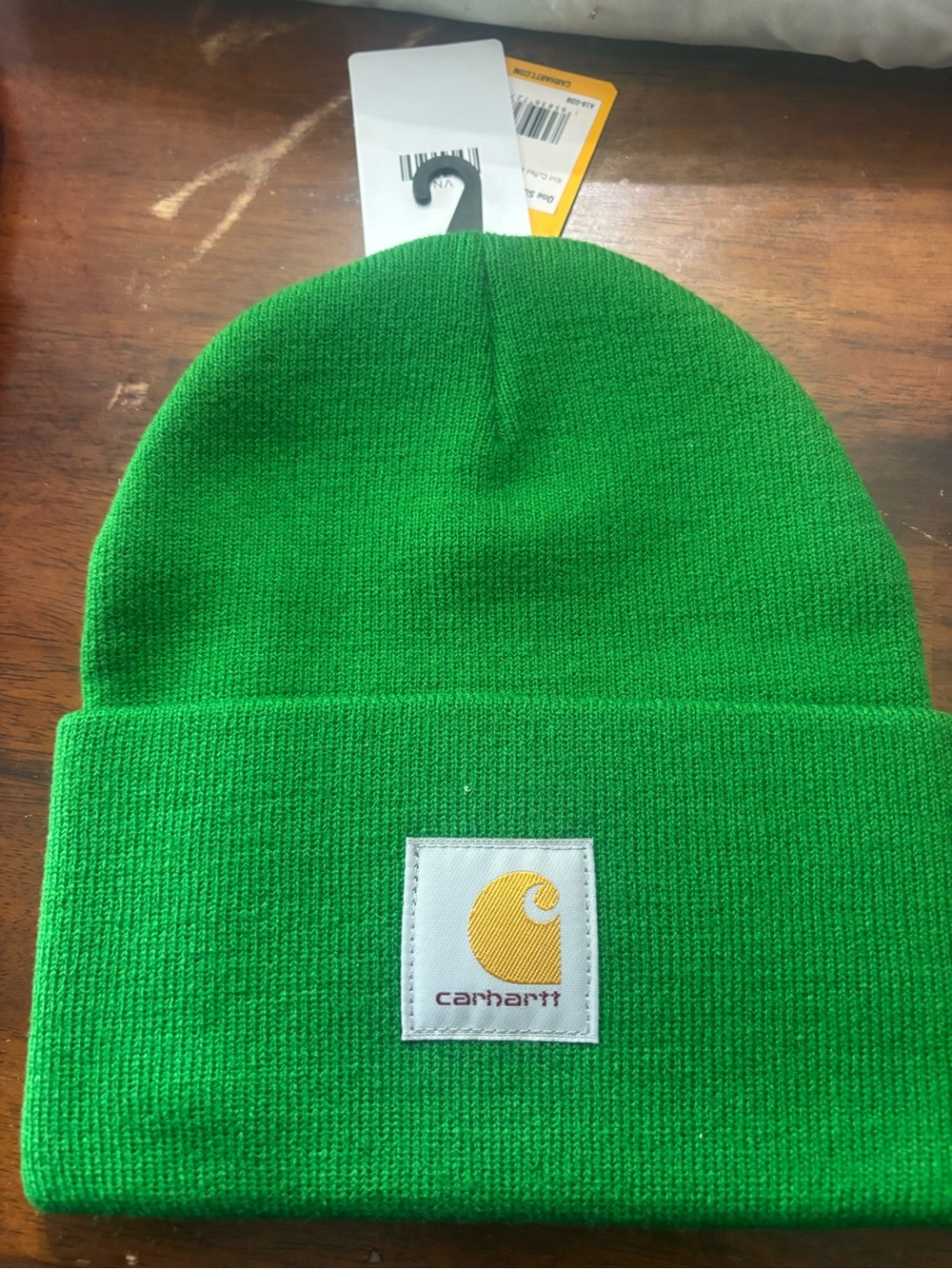 Carhartt John Deere Green Beanie with Yellow Logo Patch